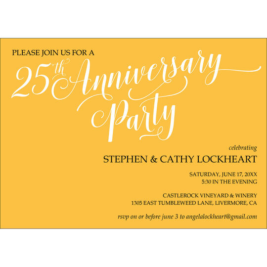 Script 25th Anniversary Party Invitations